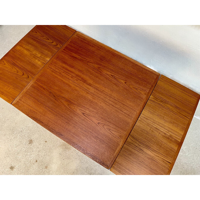 Danish vintage extendable square teak dining table by Poul Hundevad for Hundevad and Co., 1960s