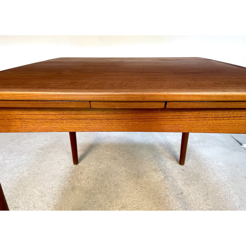 Table danoise vintage carrée extensible en teck de Poul Hundevad pour Hundevad and Co, 1960