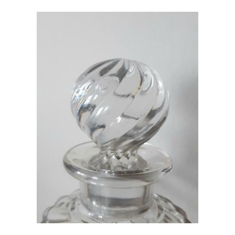 Juego de 3 botellas de cristal de Baccarat de época, modelo Bambou, 1910