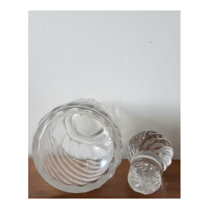 Set of 3 vintage Baccarat crystal bottles model Bamboo, 1910