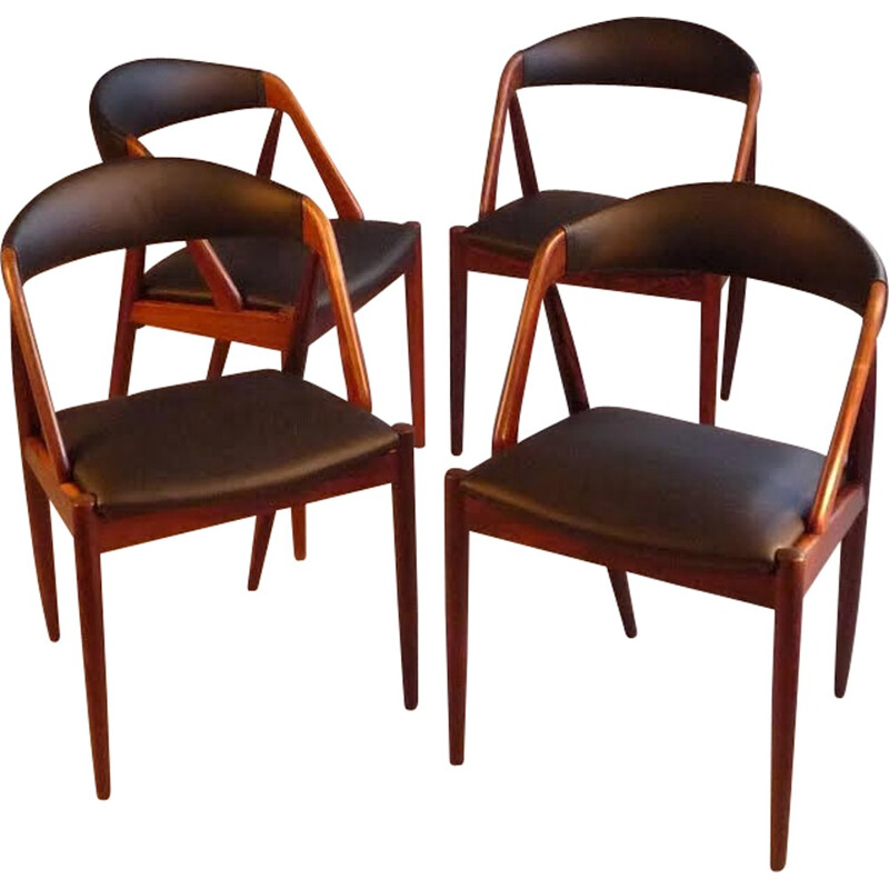 Set of 4 Schou Andersen "Model 31" rosewood dining chairs, Kai KRISTIANSEN - 1960s