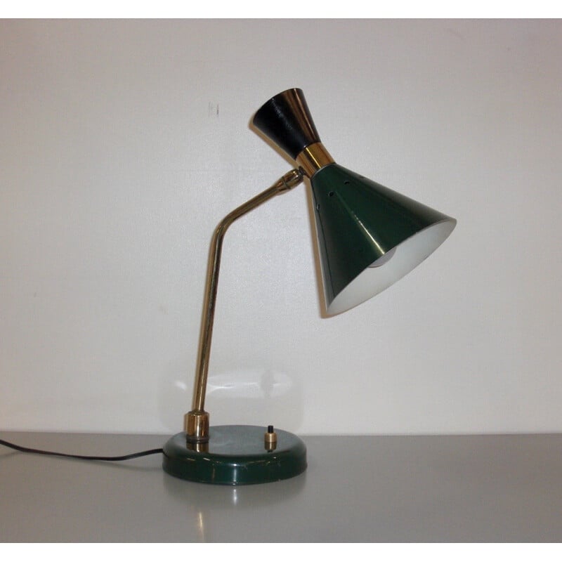 Dark green Italian desk lamp - 1950s