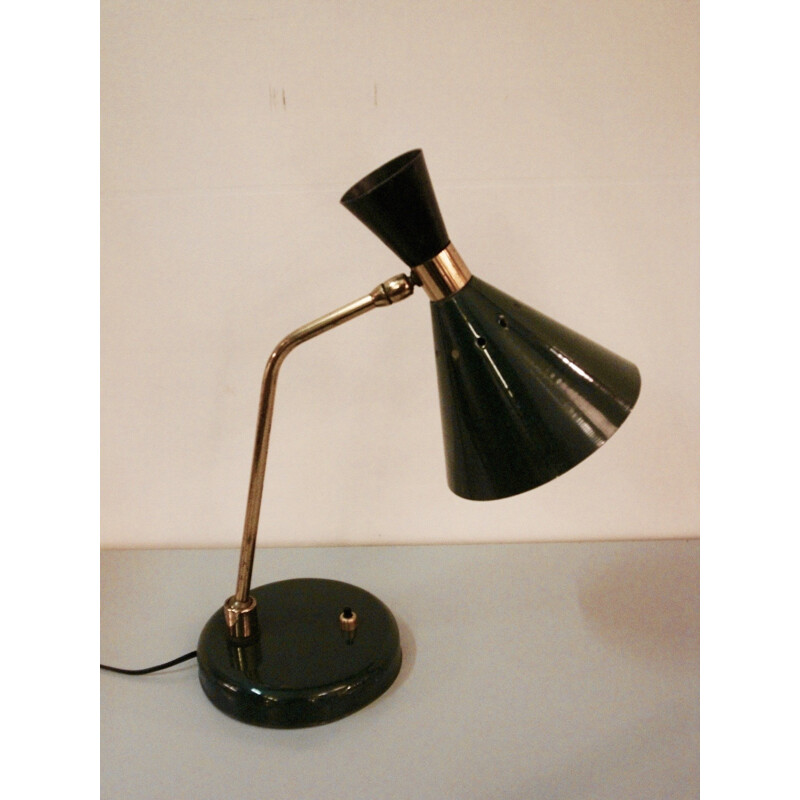 Dark green Italian desk lamp - 1950s