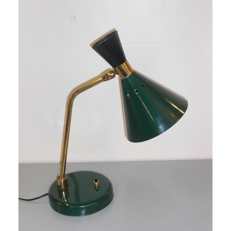 Dark green Italian desk lamp - 1950s