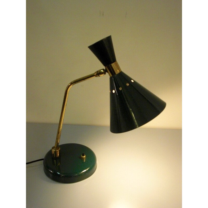 Dark green Italian desk lamp - 1950s