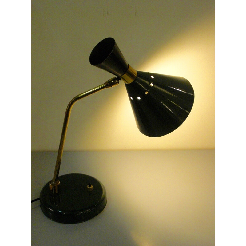 Dark green Italian desk lamp - 1950s