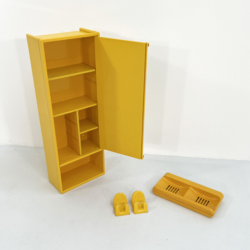 Vintage yellow bathroom set by Olaf Von Bohr and Makio Hasuike for Gedy, 1970s