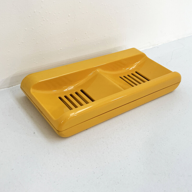 Vintage yellow bathroom set by Olaf Von Bohr and Makio Hasuike for Gedy, 1970s