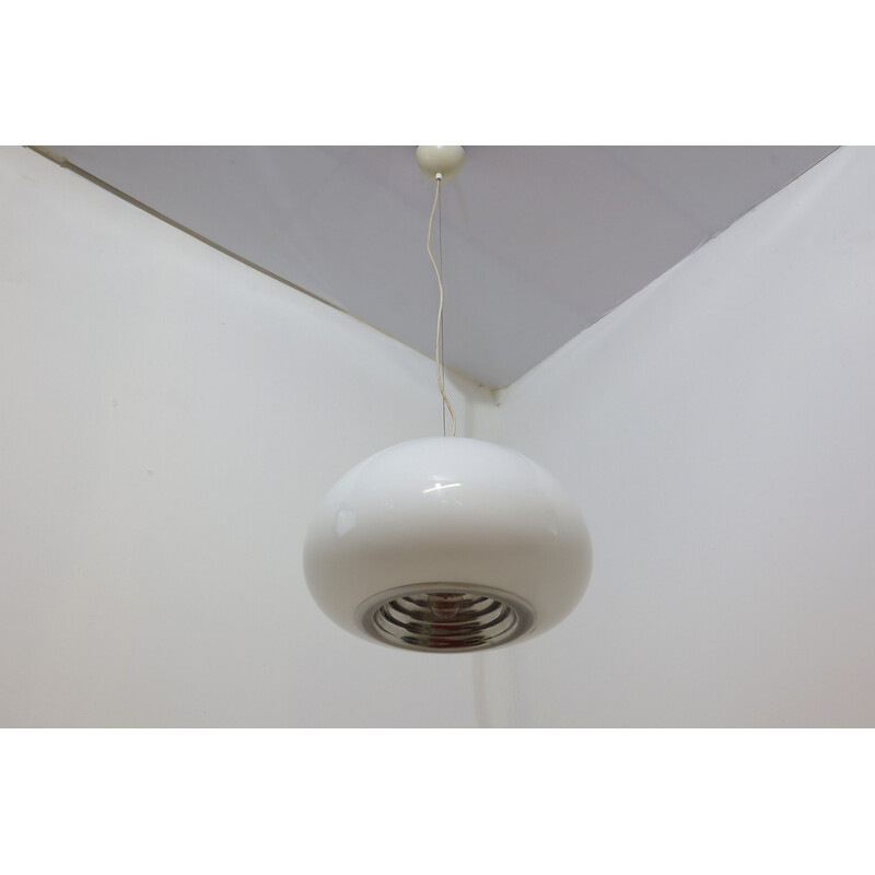 Vintage black and white pendant lamp by Pier Giacomo and Achille Castiglioni for Flos, 1970s