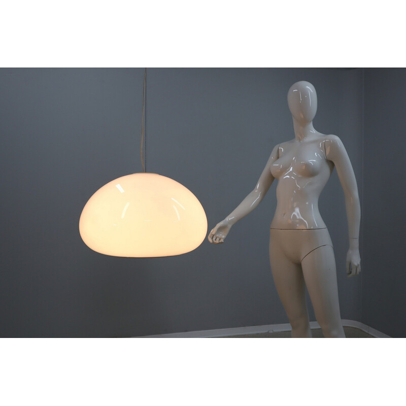 Suspension vintage noire et blanche de Pier Giacomo et Achille Castiglioni pour Flos, 1970