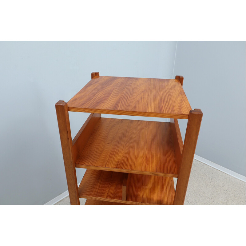 Vintage wood trolley bar cabinet, Italy 1970s