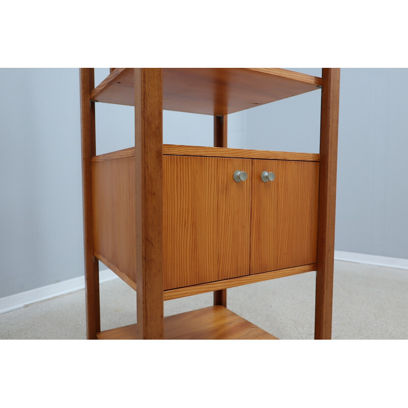 Vintage wood trolley bar cabinet, Italy 1970s