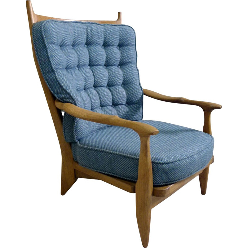 Votre Maison "Edouard" armchair in solid oak, Robert GUILLERME et Jacques CHAMBRON - 1960s