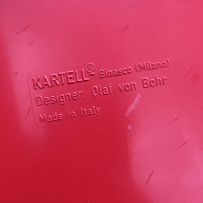 Estantería modular roja vintage con escritorio de Olaf Von Bohr para Kartell, 1970