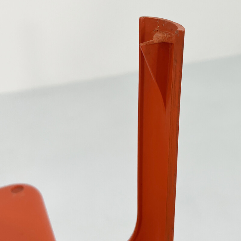 Ensemble de 3 tables d'appoint vintage Demetrio 45 orange par Vico Magistretti pour Artemide, 1970