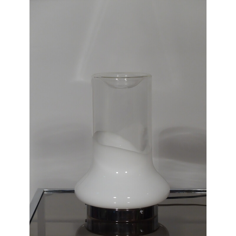 Lampe de table blanche en cristal de Murano - 1960