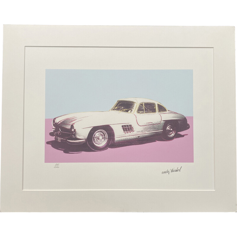 Vintage granolithography technique "Mercedes 300L Butterfly" by Andy Warhol, 1995