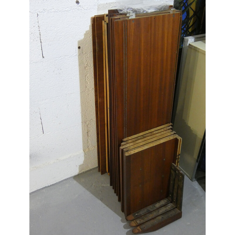 Vintage mahogany and glass shelf by Didier Rozaffy for Oscar, 1950