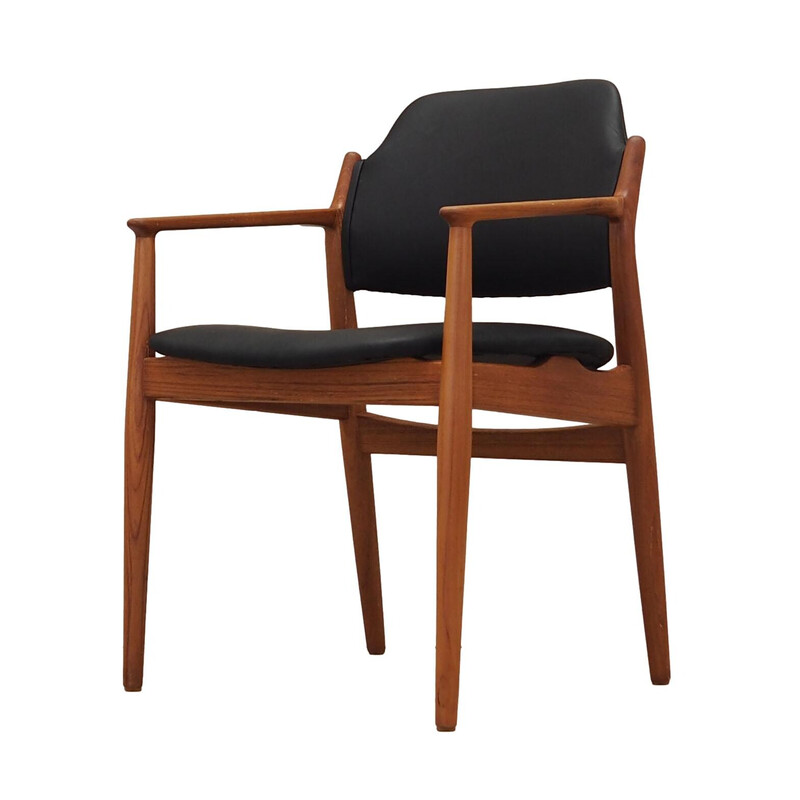 Vintage Danish teak armchair with upholstery by Arne Vodder for Sibast, 1960s