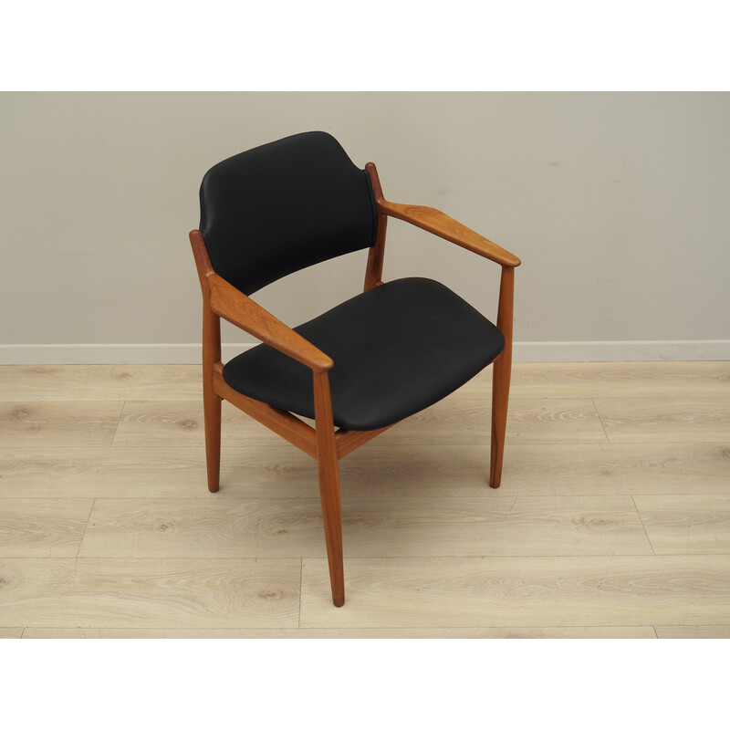 Vintage Deense teakhouten fauteuil met bekleding door Arne Vodder voor Sibast, 1960s