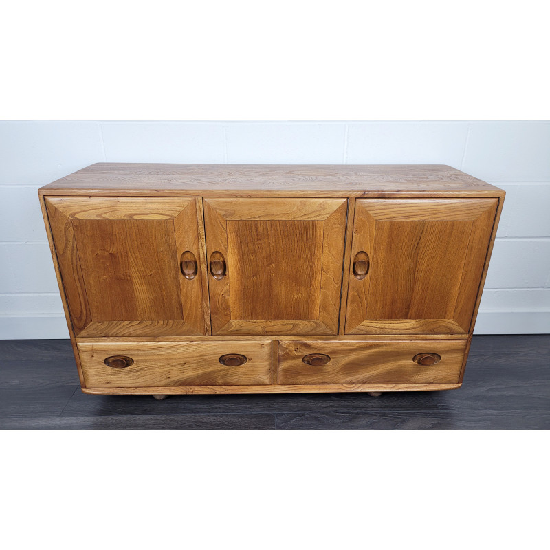 Credenza inglese d'epoca in legno di olmo di Lucian Ercolani per Ercol, 1960