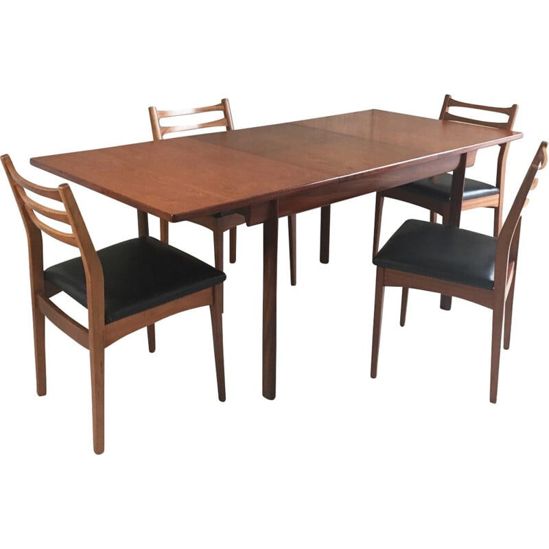 Ensemble table à repas avec 4 chaises White and Newton - 1970
