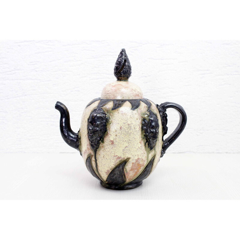 Vintage earthenware teapot by Sylvain Sttublet, 1950