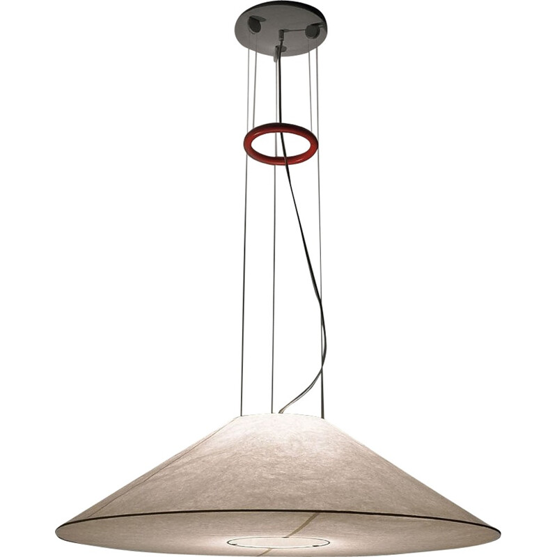 "MARU" beige paper and steel hanging lamp, Ingo MAURER - 1980s