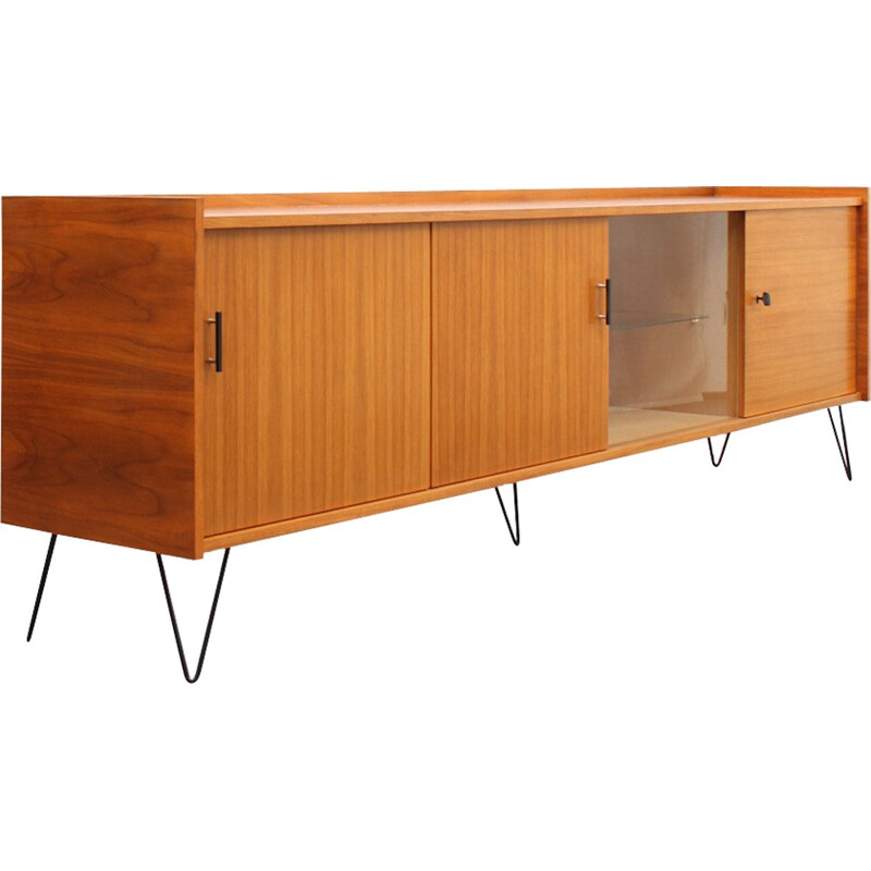 Walnut sideboard with hairpin legs - 1960s