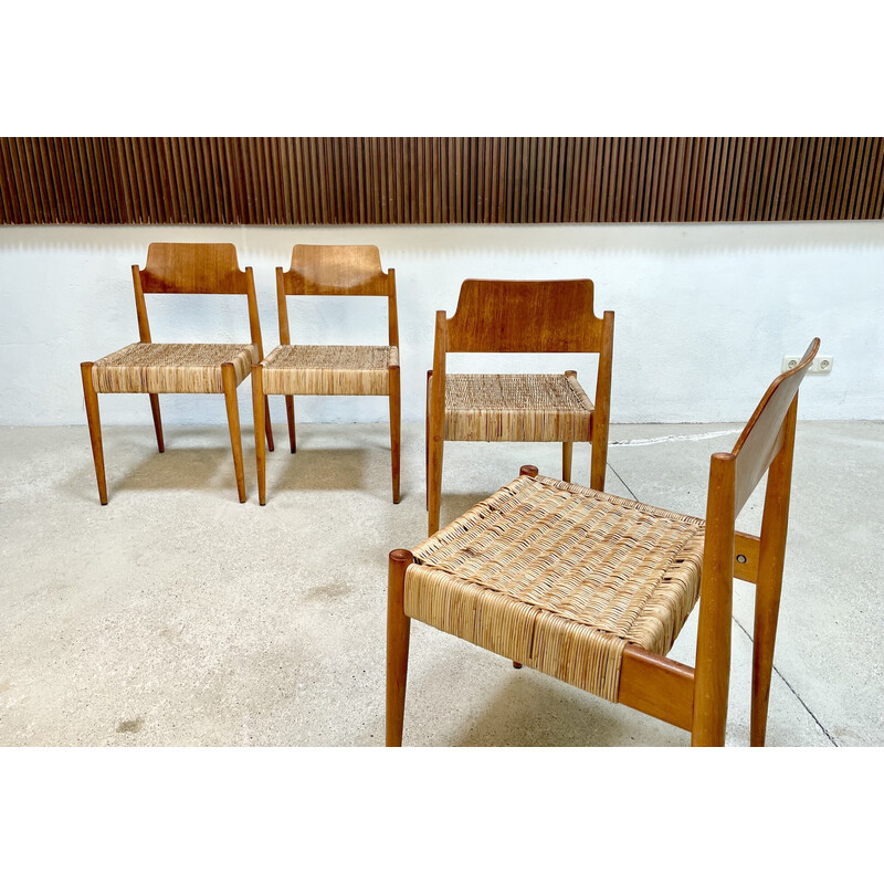 Set of 4 vintage German "Se 119" dining chairs by Egon Eiermann for Wilde + Spieth, 1950s