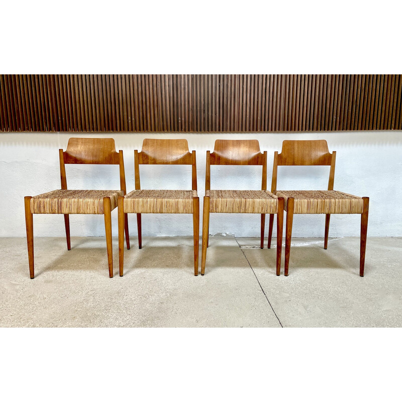 Set of 4 vintage German "Se 119" dining chairs by Egon Eiermann for Wilde + Spieth, 1950s