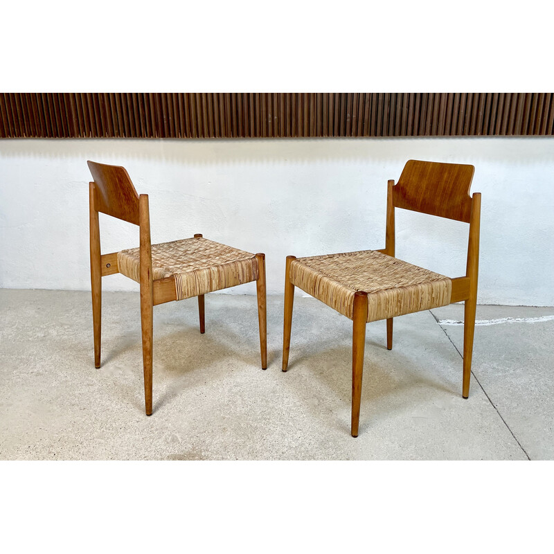 Set of 4 vintage German "Se 119" dining chairs by Egon Eiermann for Wilde + Spieth, 1950s