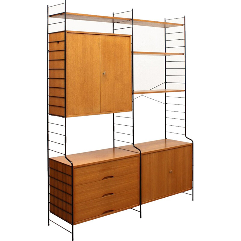 WHB teak shelving system with several compartments - 1960s