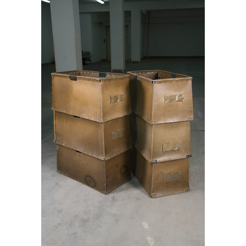 Bauhaus vintage industrial storage and transport boxe, 1930s