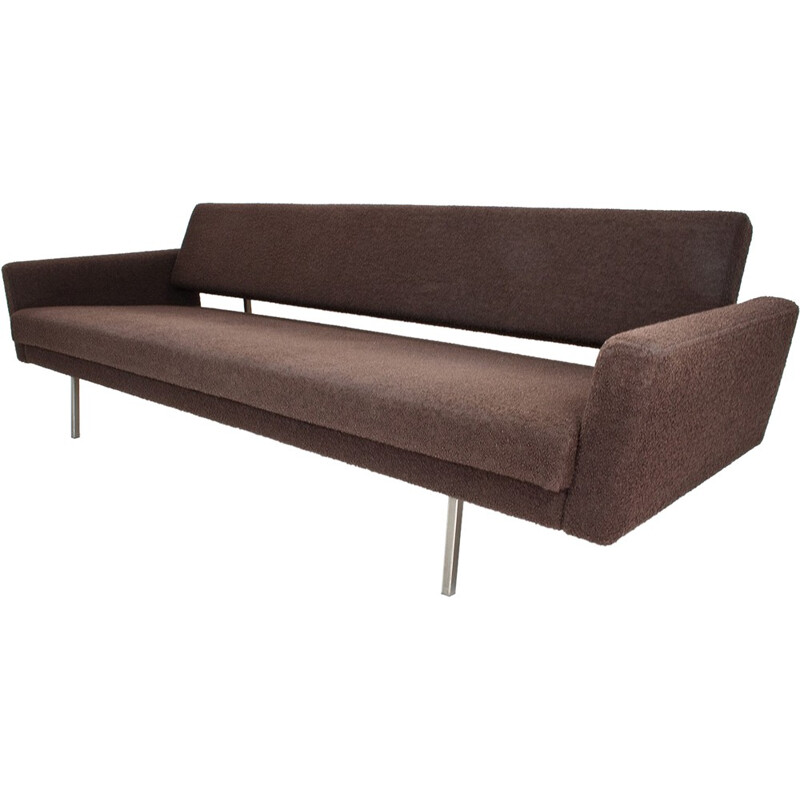 Gelderland "Lotus 75" brown woolen steel sofa, Rob PARRY - 1960s