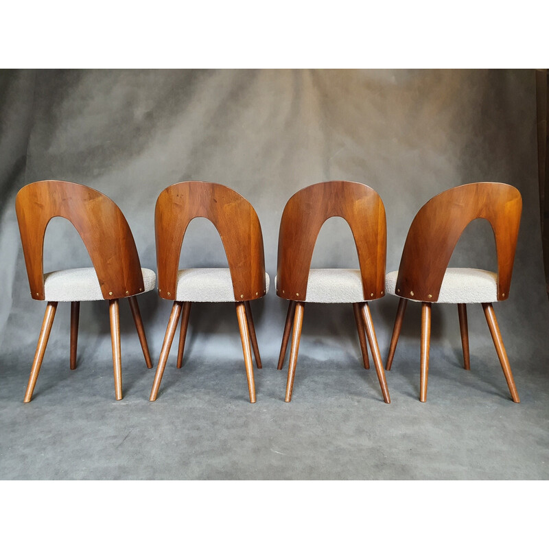 Set aus 4 Vintage-Stühlen in Nussbaum und Stoff von Antonin Suman, Tschechoslowakei 1960