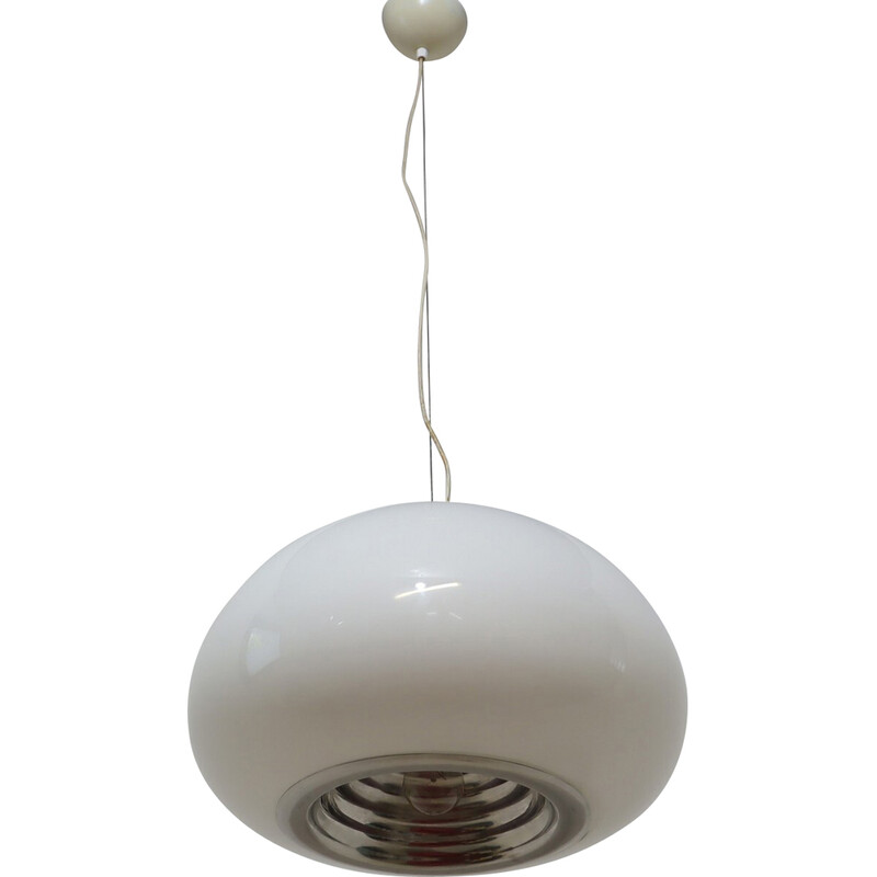 Vintage black and white pendant lamp by Pier Giacomo and Achille Castiglioni for Flos, 1970s