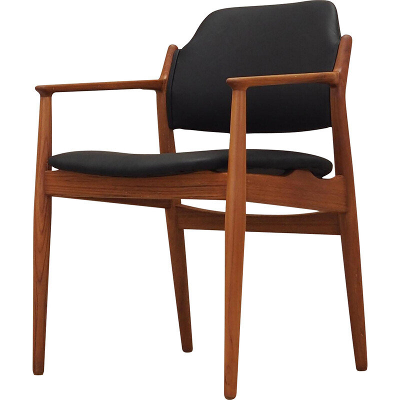 Vintage Danish teak armchair with upholstery by Arne Vodder for Sibast, 1960s