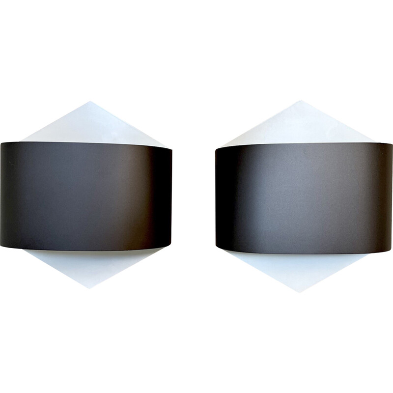 Pair of vintage German metal wall lamps by Rolf Krüger and Dieter Witte for Staff, 1960-1970s