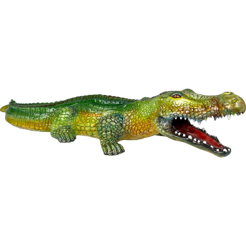 Vintage-Krokodil-Skulptur aus Keramik aus Bassano, Italien 1980
