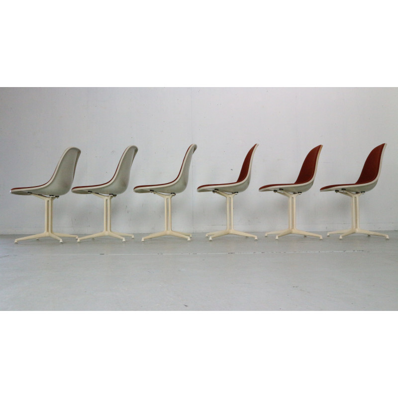 Ensemble de 6 chaises vintage "La Fonda" par Charles et Ray Eames pour Herman Miller, 1960