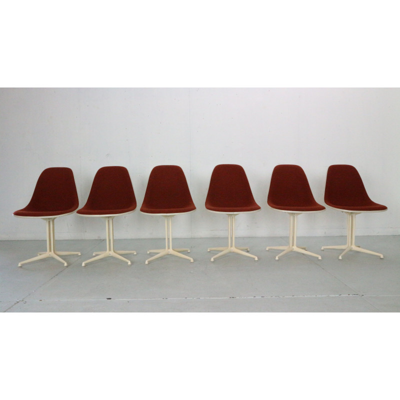 Ensemble de 6 chaises vintage "La Fonda" par Charles et Ray Eames pour Herman Miller, 1960