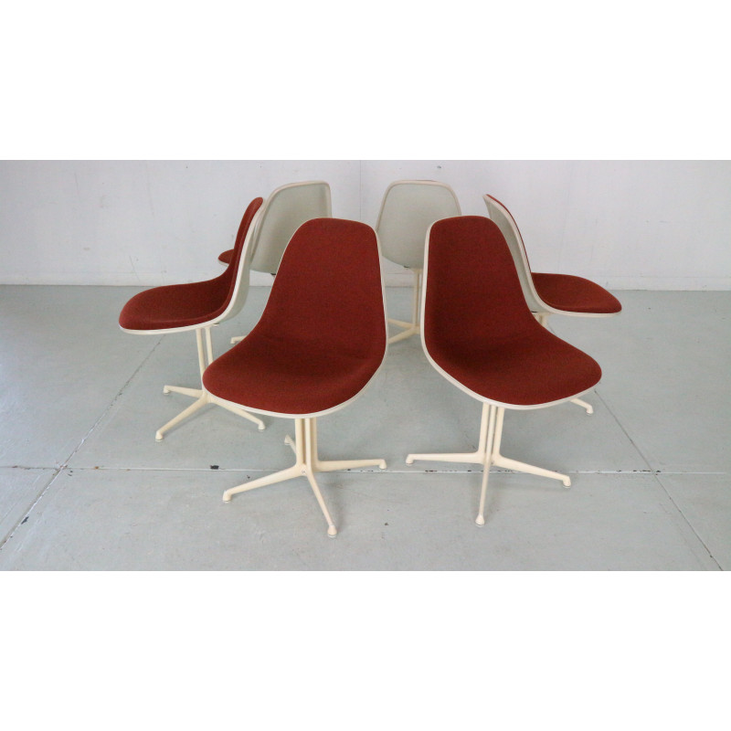 Ensemble de 6 chaises vintage "La Fonda" par Charles et Ray Eames pour Herman Miller, 1960