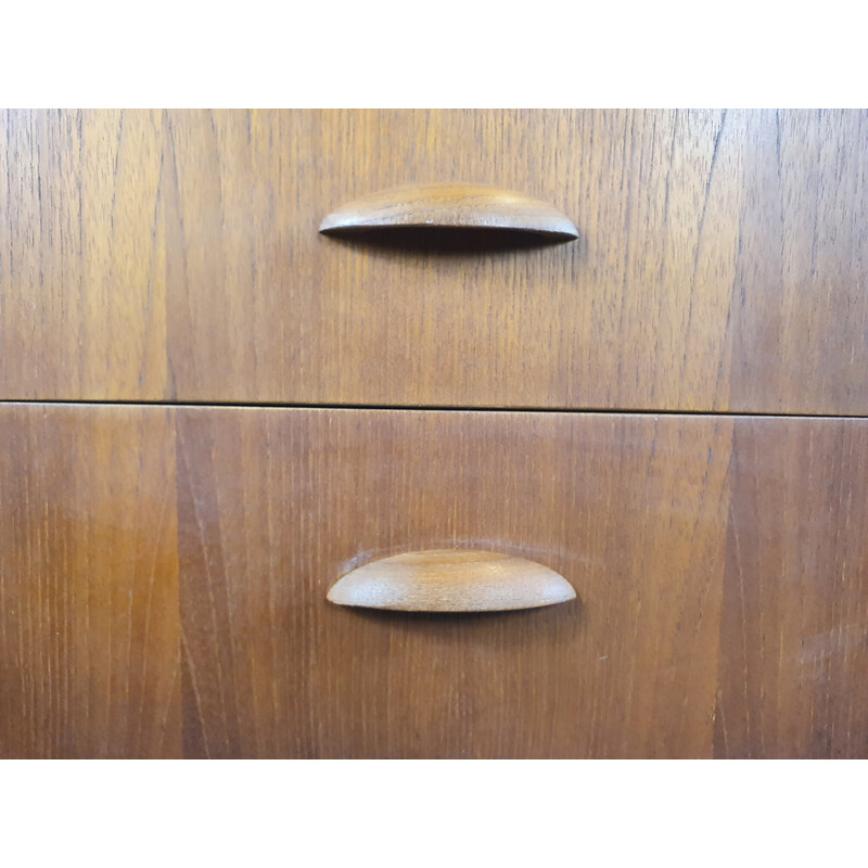 Vintage teak desk with 5 drawers, Norway 1960