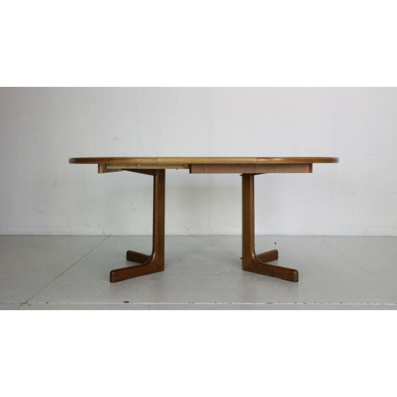 Ovaler ausziehbarer Tisch im skandinavischen Vintage-Stil aus Teakholz, Dänemark 1960