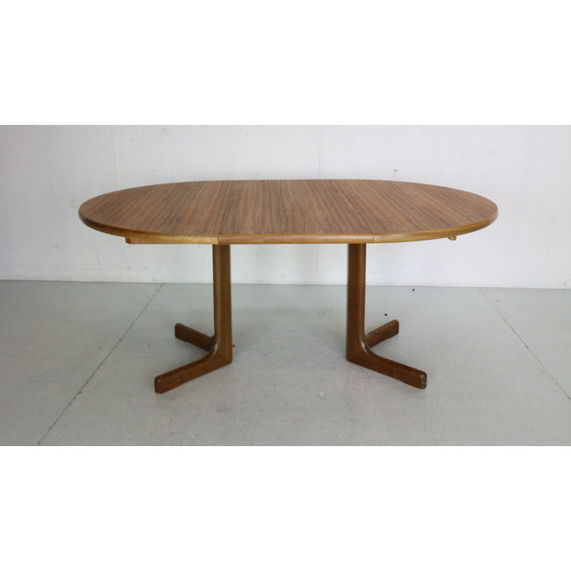 Table ovale extensible vintage scandinave en teck, Danemark 1960