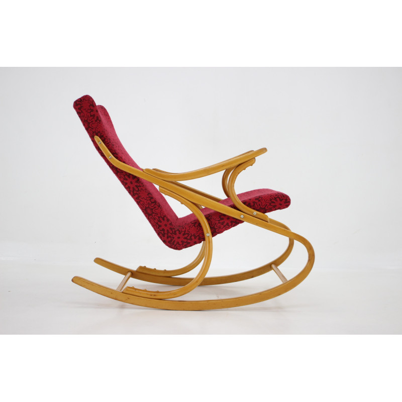 Vintage beechwood rocking chair by Ton, Czechoslovakia 1970s