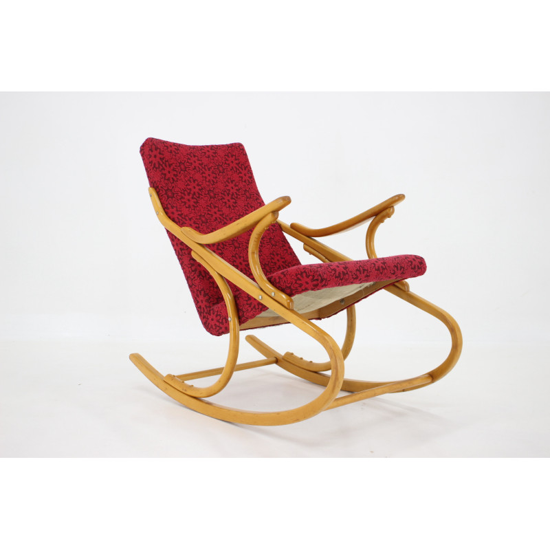 Vintage beechwood rocking chair by Ton, Czechoslovakia 1970s