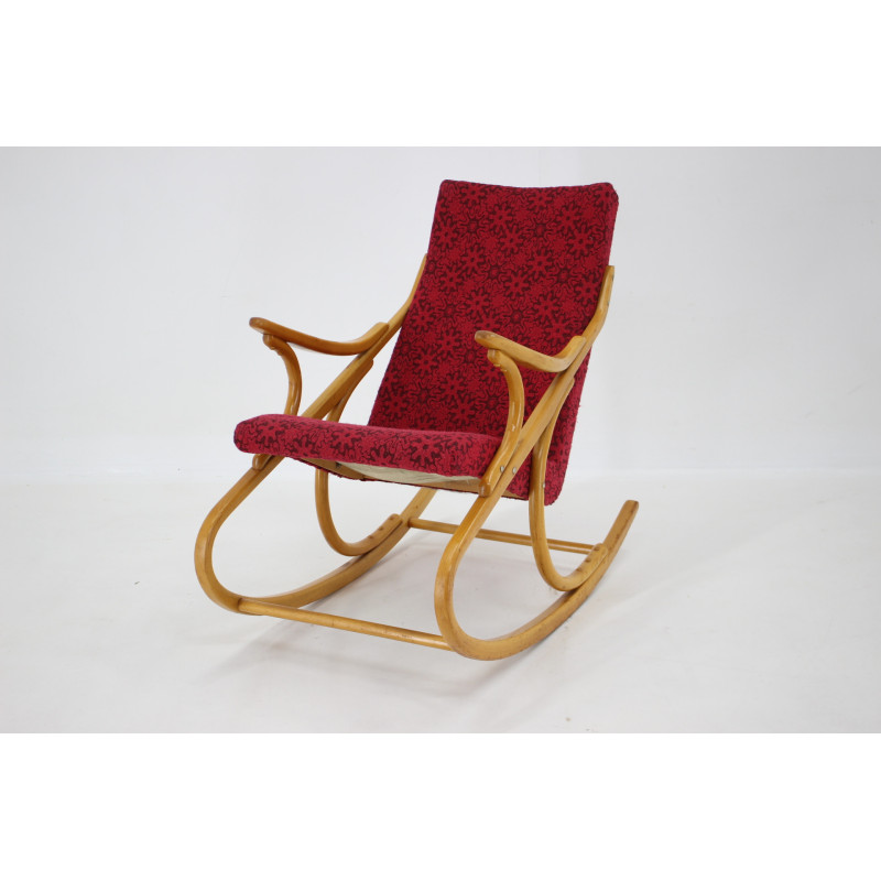 Vintage beechwood rocking chair by Ton, Czechoslovakia 1970s