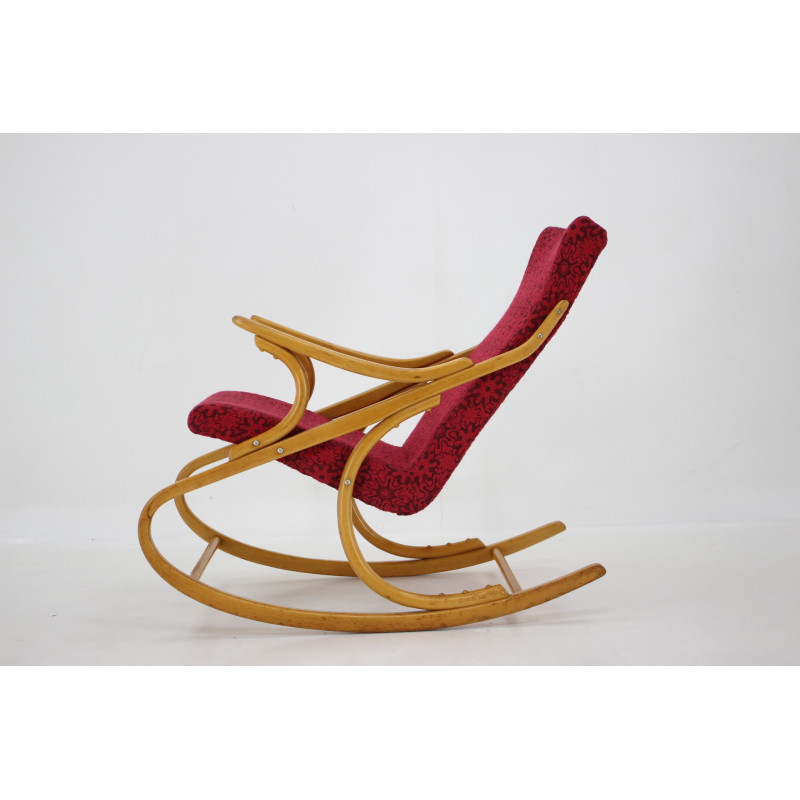 Vintage beechwood rocking chair by Ton, Czechoslovakia 1970s